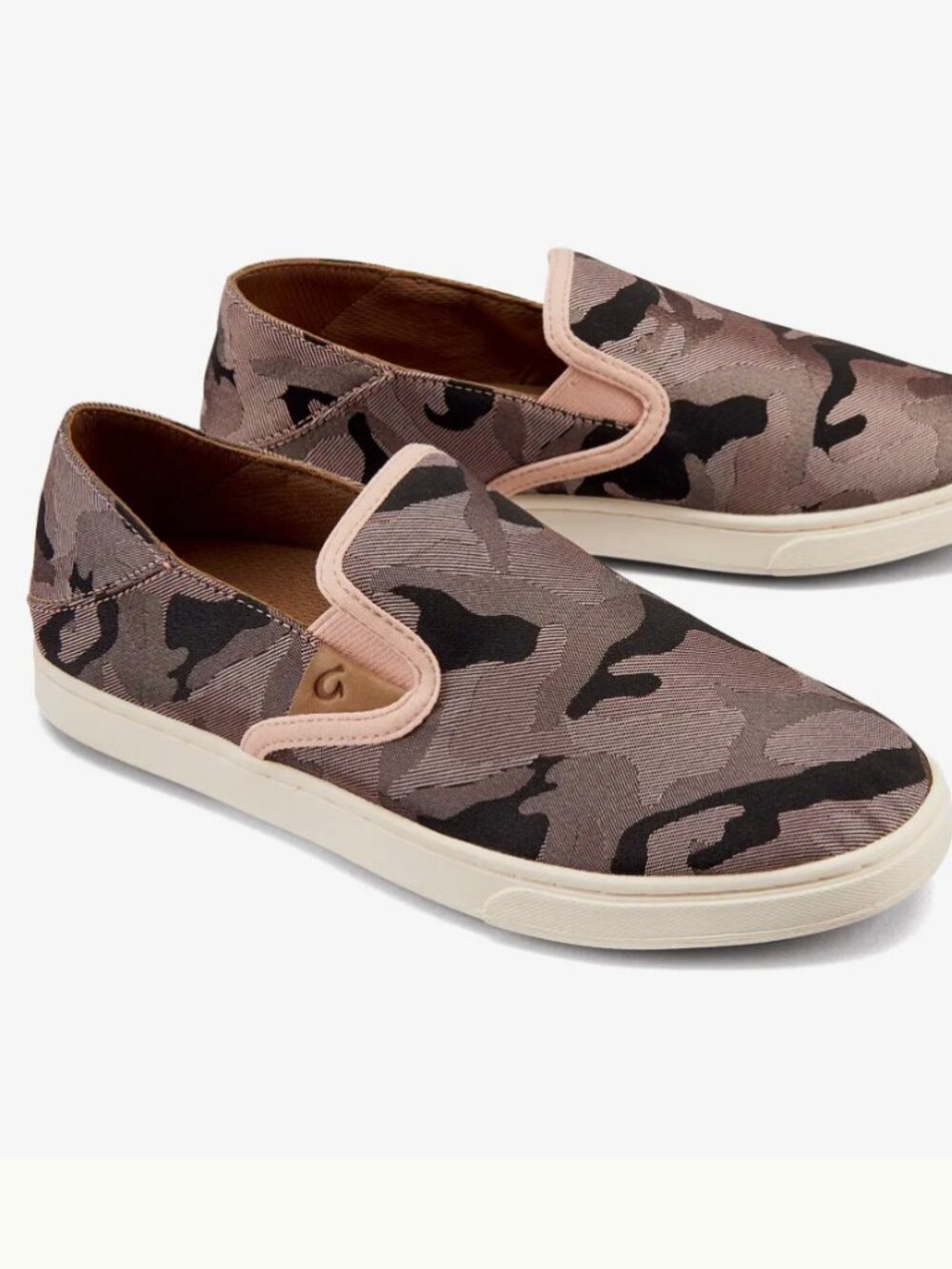 Olukai Pehuea Pa'i Shoes Women's 8.5 Soft Pink Camo Slip On Beach Summer Sneaker